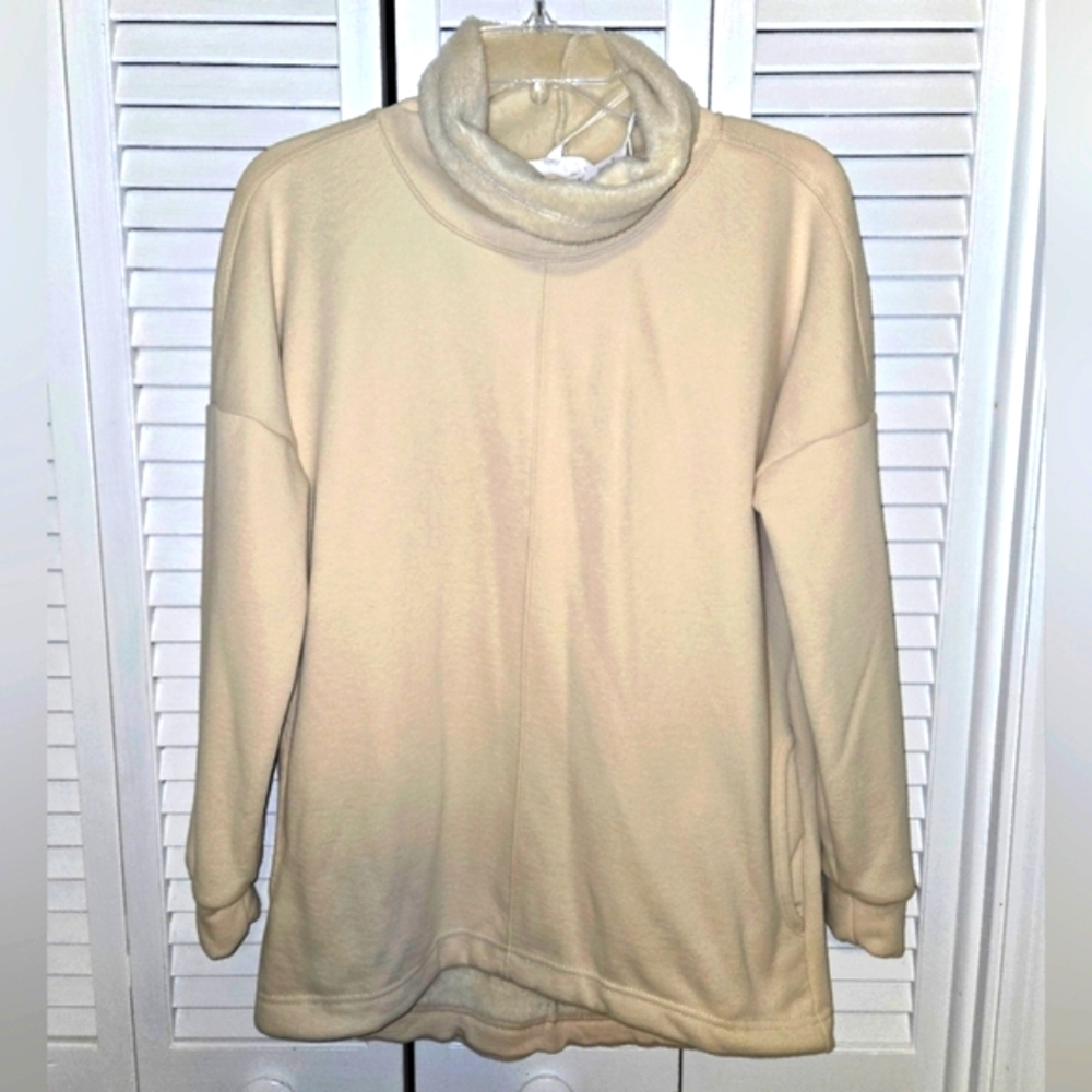 Workshop Republic Clothing Women's S Funnel Neck Faux Fur Lined Top NEW